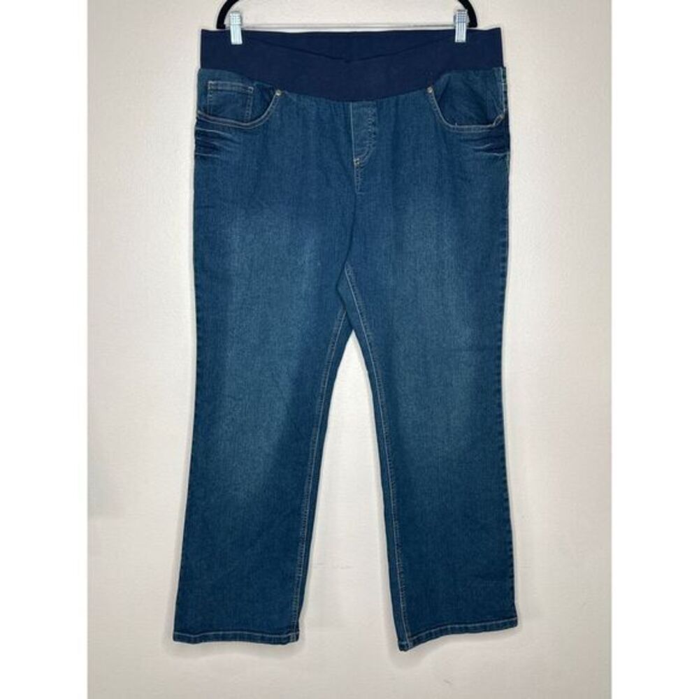 Attitude Unknown Maternity Bootcut Jeans Stretchy Denim Comfort Blue‎ XL
